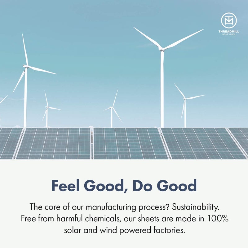 Threadmill 100% Cotton Sheets for Cal King Size Bed - 600 Thread Count Cal King Bed Sheets Set with 16â€ Deep Pocket - Damask Stripe Sateen Weave 4-Piece Bedding Set with Cooling Effect, Ivory - Image 5